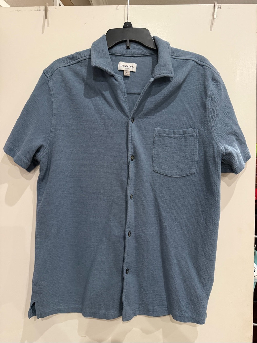 Goodfellow & Co Slate Blue Short-Sleeve Button-Down Shirt